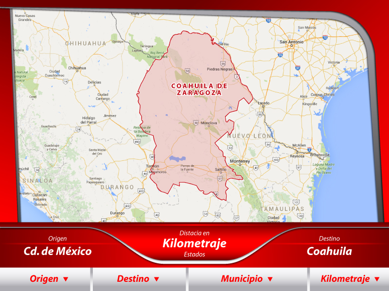 Transportes de la Ciudad de México a Coahuila